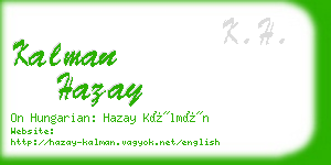 kalman hazay business card